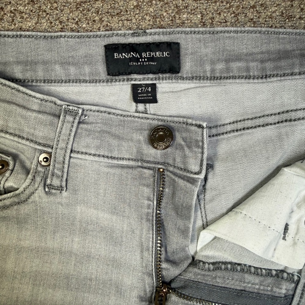 Banana Republic Sculpt Skinny Jeans Womens 27/4 Light Grey Mid Rise Denim Pants - Picture 4 of 8